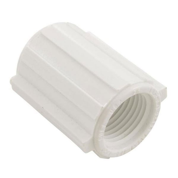 Thrifco Plumbing 3/4 Inch Threaded x Threaded SCH 40 PVC Coupling, White 8113825 - main